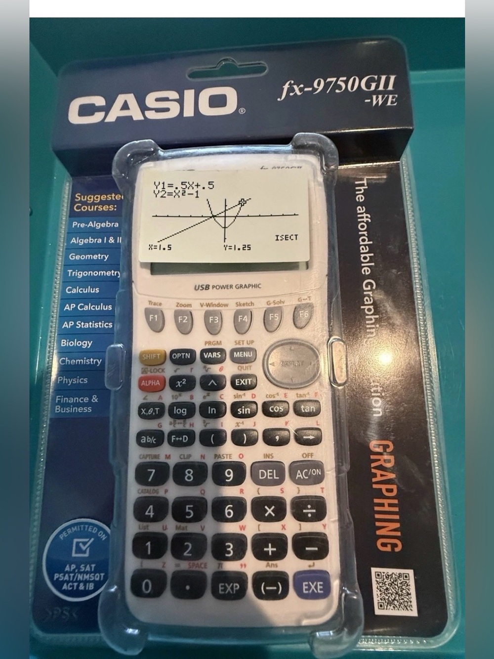 Casio FX-9750GII Graphing Calculator White New and Sealed Permitted on SAT PSAT